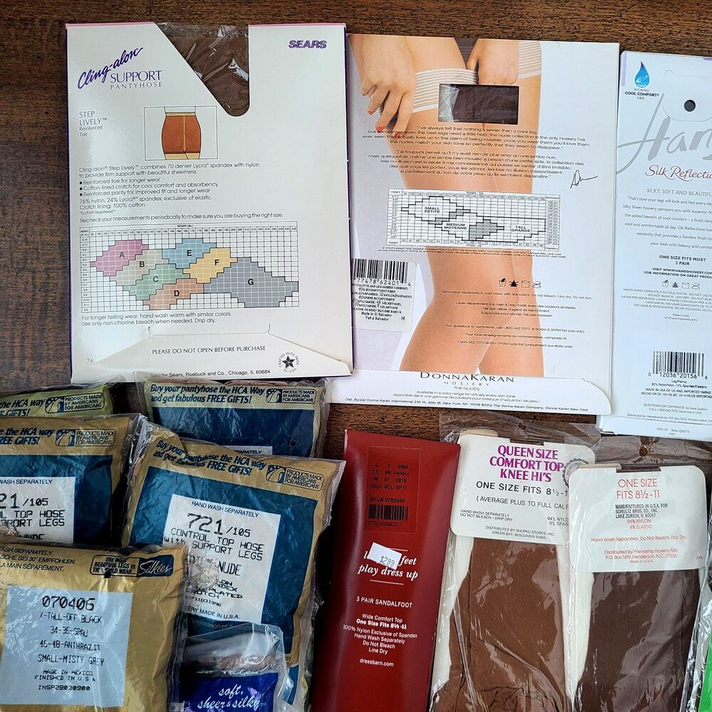 Lot of 26 Vintage Hosiery Nylons Pantyhose Thigh Knee High Mixed Brands & Sizes - Picture 9 of 11